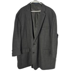 Stafford 58L Merino Wool Sport Coat Charcoal Dot Blazer Big & Tall 2 Button